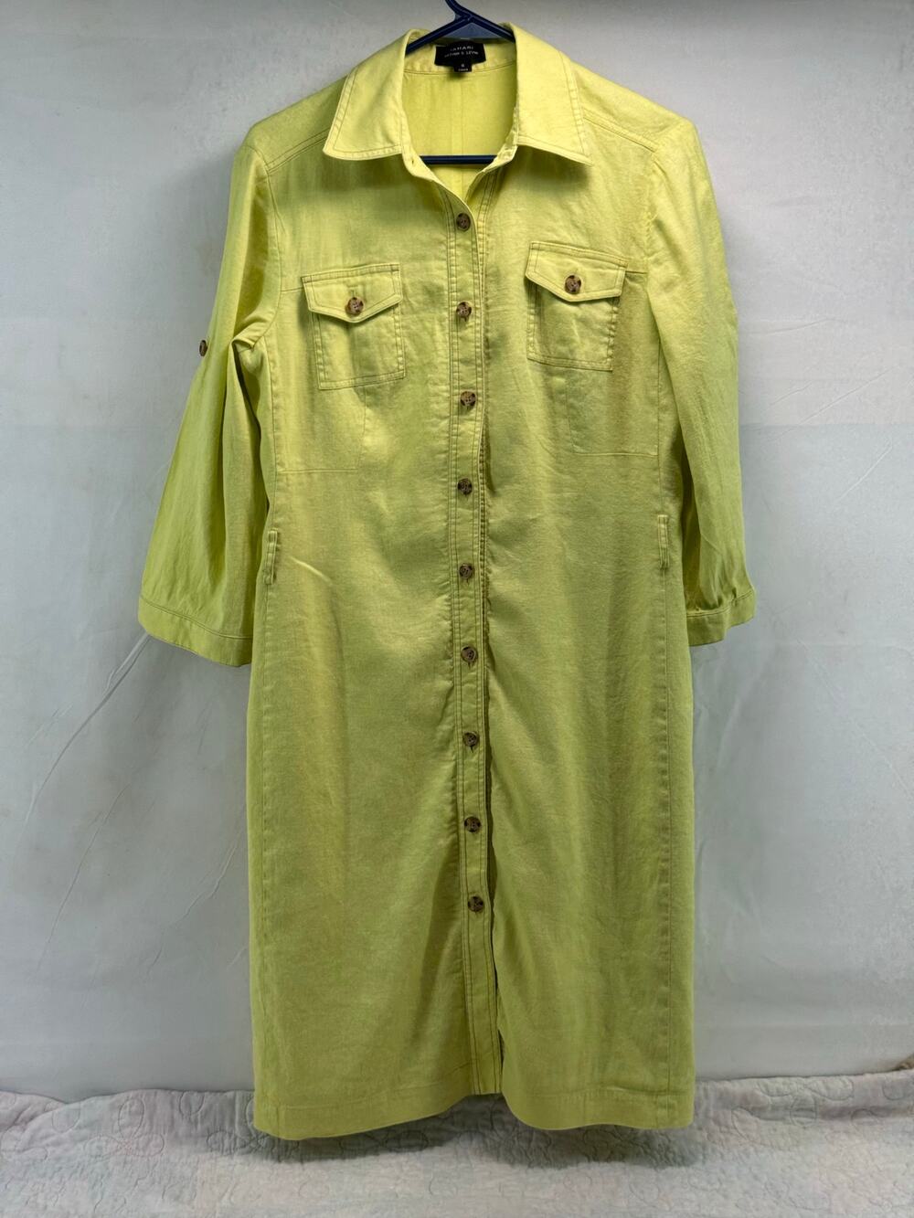 TAHARI women’s Lime 8 long sleeve shirt dress